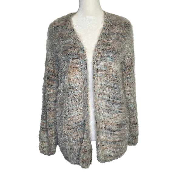 Altar'd State rainbow fuzzy open front cardigan size S - Picture 1 of 11
